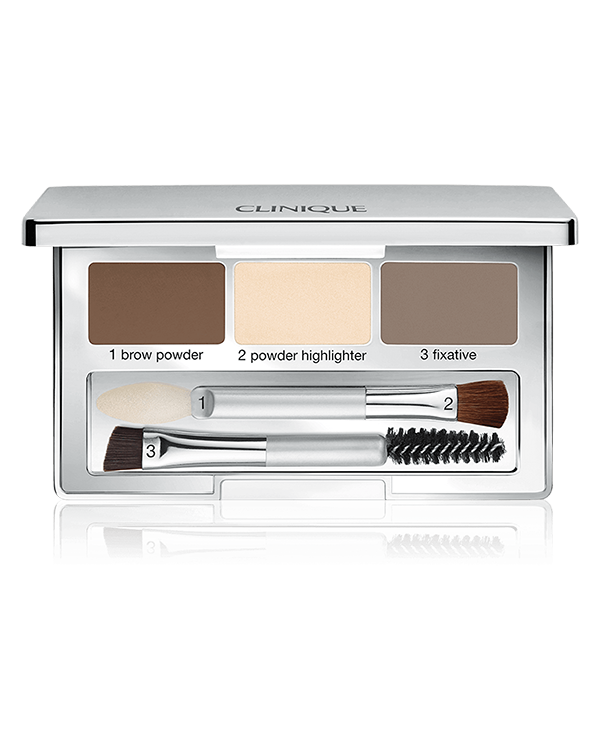 Pretty Easy Brow Palette, All-in-one พาเล็ตต์สำหรับตกแต่งคิ้ว ที่มาพร้อมกับหัวแปรง 4 รูปแบบและวิธีการใช้งานแสนง่าย สร้างสรรค์ขึ้นด้วยสูตรพิเศษเพื่อตกแต่งและเติมเต็มเรียวคิ้วให้ได้รูป &lt;br&gt;